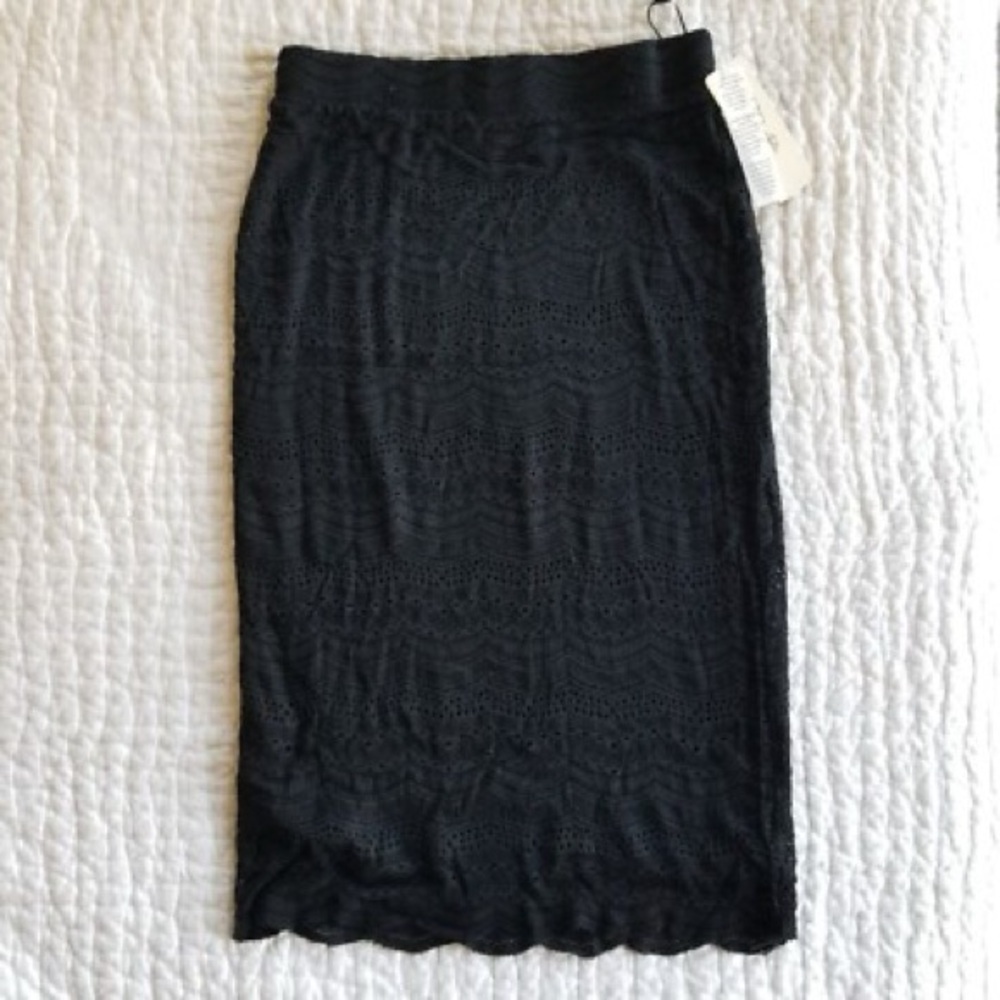 RD Style Black Midi Skirt